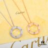 Homage to Classic Cartier Ca@tier Smooth Three-Diamond Six-Diamond Version Big Cake Necklace, Reversible Design, Real Photos Showcasing Authentic Details