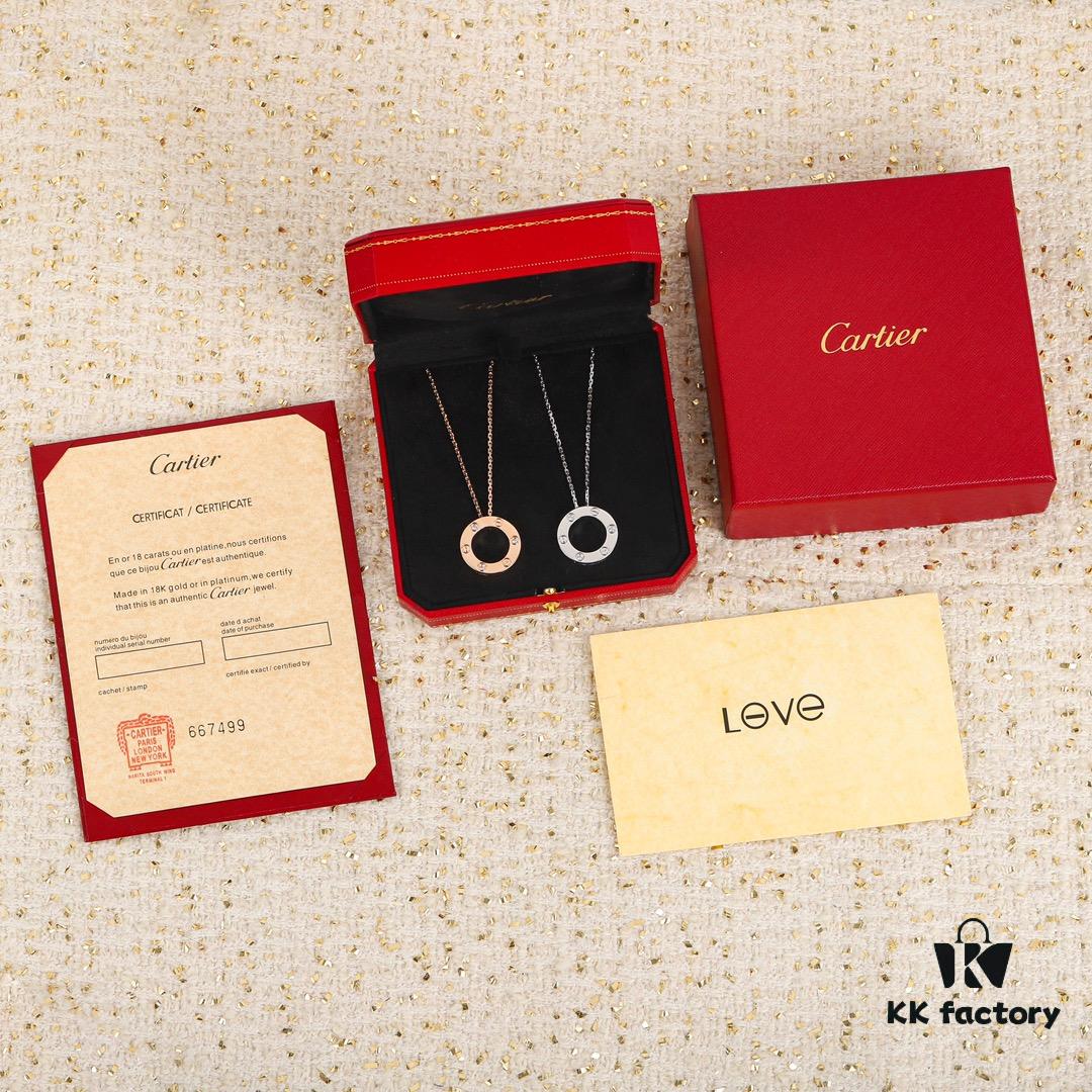 Homage to Classic Cartier Ca@tier Smooth Three-Diamond Six-Diamond Version Big Cake Necklace, Reversible Design, Real Photos Showcasing Authentic Details