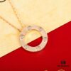 Homage to the Classic Cartier Ca@tier Smooth Three-Diamond and Six-Diamond Version Large Round Necklace, Reversible Wear, Real Photos Showcasing Authentic Details