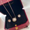 Cartier Trinity Three-Color Single Diamond Necklace and Stud Earrings, High-End Custom Jewelry with Precision Multi-Color Plating, Premium S925 Sterling Silver, Hypoallergenic and Fade-Resistant, Elegant Minimalist Design