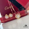 Cartier Trinity Three-Color Single Diamond Necklace and Stud Earrings, High-End Custom Jewelry with Precision Multi-Color Plating, Premium S925 Sterling Silver, Hypoallergenic and Fade-Resistant, Elegant Minimalist Design