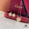 Cartier Trinity Three-Color Single Diamond Necklace and Stud Earrings, High-End Custom Jewelry with Precision Multi-Color Plating, Premium S925 Sterling Silver, Hypoallergenic and Fade-Resistant, Elegant Minimalist Design