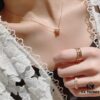 Cartier Love Pearl Necklace and Stud Earrings, Chanel Coco Crush Mini Narrow Ring, BV Snake Bone Mother-of-Pearl Diamond Ring