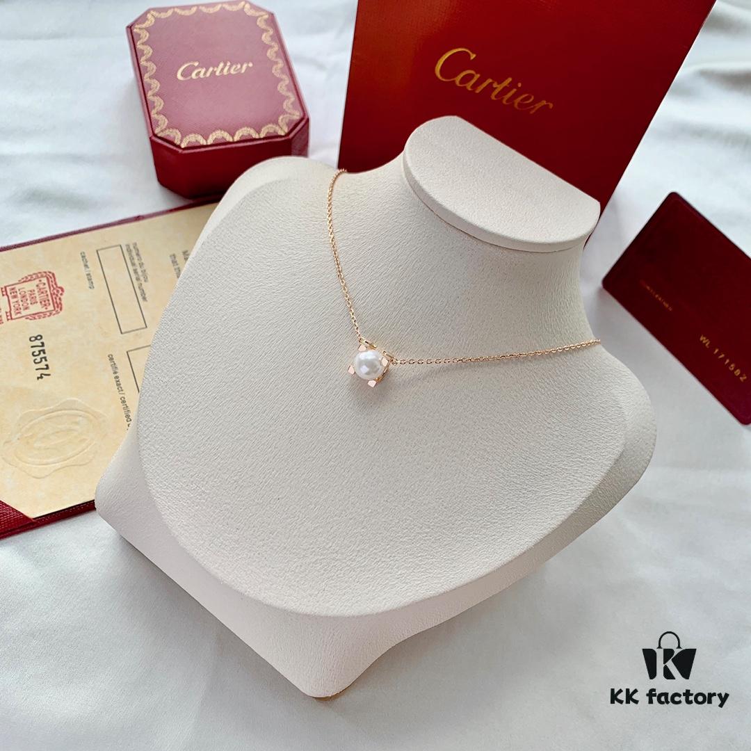 Cartier C de Cartier Pearl Necklace with Bull Head Design