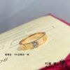 V-Gold Material Cartier CNC Micro-Pave Diamond Screw Ring