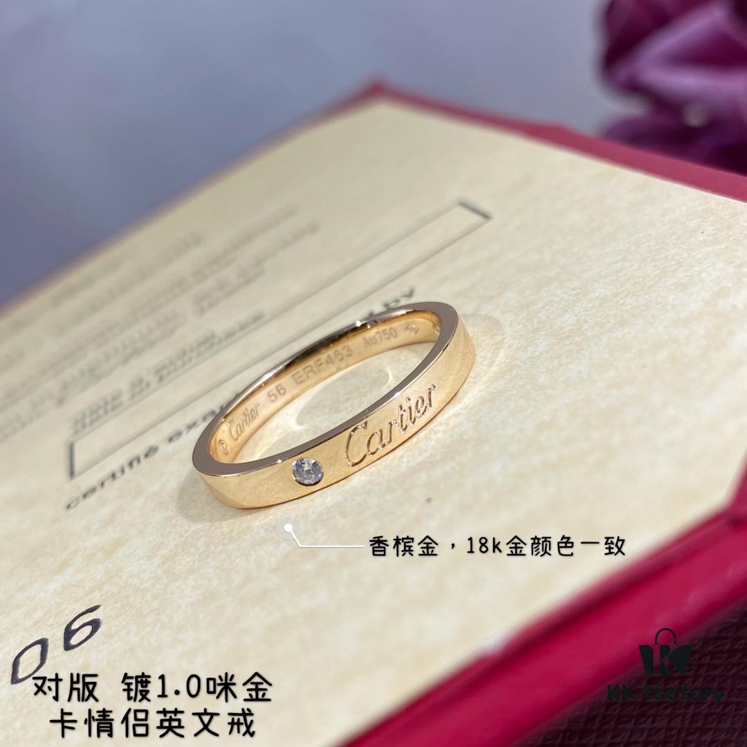 V Gold Material Cartier New Version Diamond Ring 💍 Most Popular Ring 💍💋💄 Eternal Classic, Highly Sought-After in Recent Years, High-End, High-Carbon Micro-Paved Diamond Setting, Same Craftsmanship, Different Price, Genuine Gold Feel