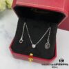 Authentic CNC Version Cartier Single Diamond Necklace, 925 Sterling Silver, with Original Mini Pendent