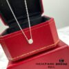 Authentic CNC Version Cartier Single Diamond Necklace, 925 Sterling Silver, with Original Mini Pendent