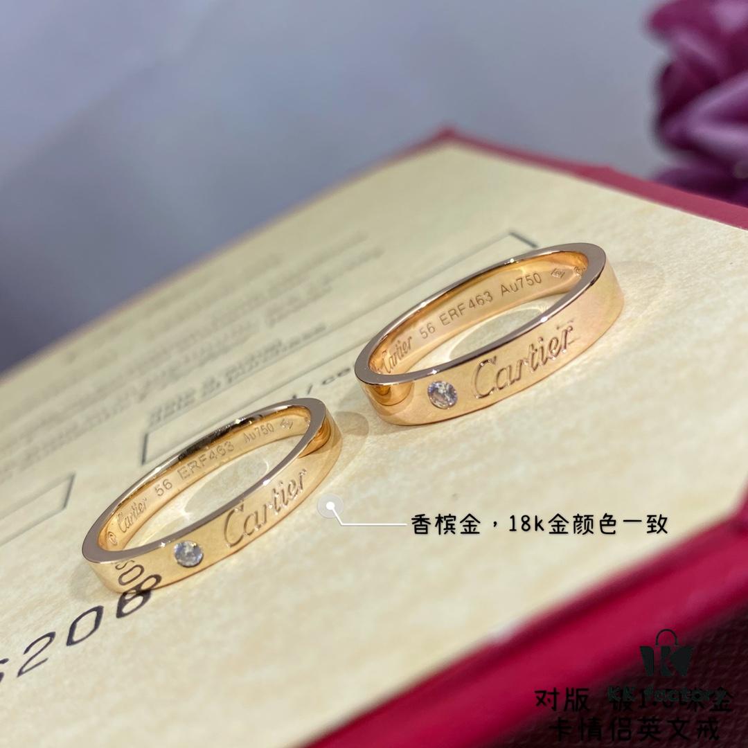 V Gold Material Cartier New Version Diamond Ring 💍 Most Popular Ring 💍💋💄 Eternal Classic, Highly Sought-After in Recent Years, High-End, High-Carbon Micro-Paved Diamond Setting, Same Craftsmanship, Different Price, Genuine Gold Feel