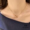 V Gold CNC Edition Round Flat Necklace, Cartier Classic Round Double-Sided Necklace for Two-Way Wearing