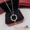 V Gold Material High-End Version Cartier Classic LOVE Double-Sided Round Necklace with Full Diamonds, German Imported Luxury Custom Jewelry