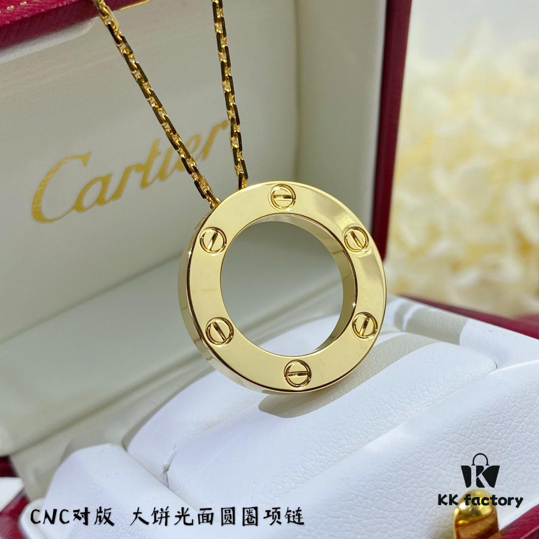 High-End CNC Version Cartier Classic LOVE Smooth Double Round Pendant Necklace 💎 Real Photos, German Imported S925 Sterling Silver, Full Diamond-Paved, Original Design Replication, Luxury High-Quality Custom Jewelry