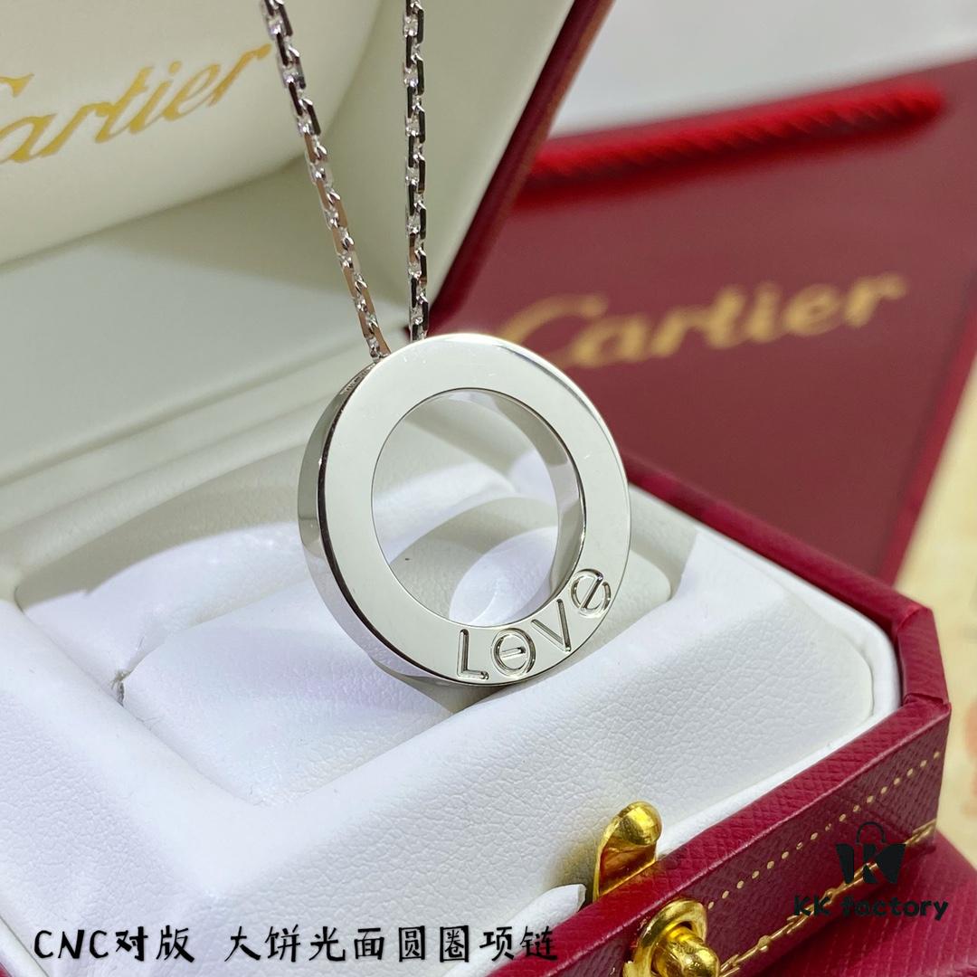 High-End CNC Version Cartier Classic LOVE Smooth Double Round Pendant Necklace 💎 Real Photos, German Imported S925 Sterling Silver, Full Diamond-Paved, Original Design Replication, Luxury High-Quality Custom Jewelry