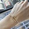 Cartier V Gold Version Nail Bracelet with Diamond-Encrusted Ends
