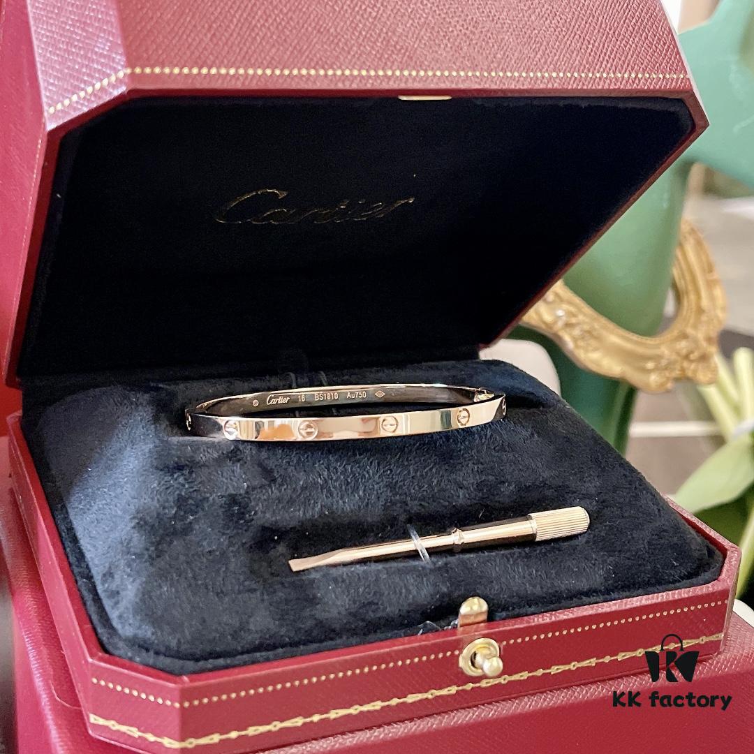 Screw Gold Mini Bracelet - Slim Screw Bracelet, Classic Versatile Style, ZP Version, Thick 18K Rose Gold Plated