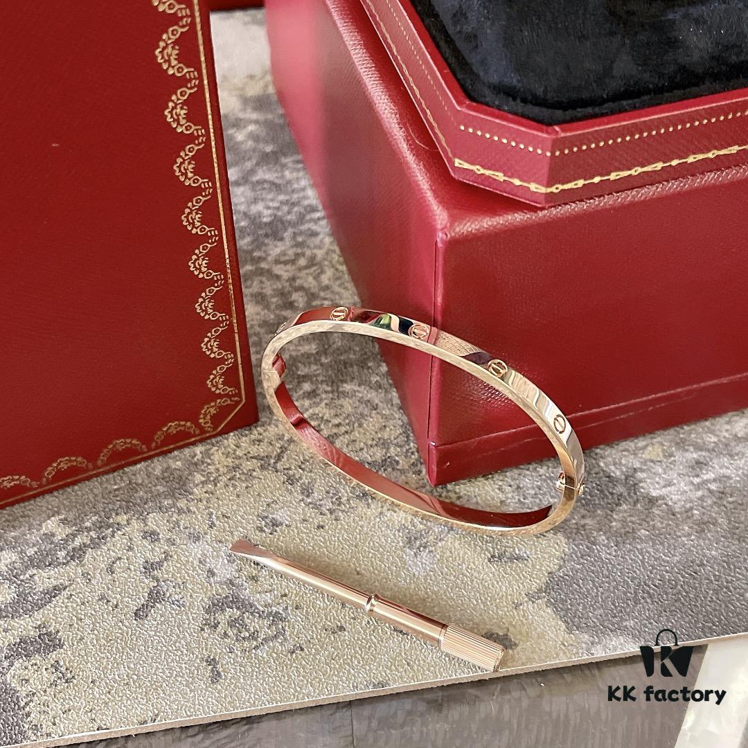 Screw Gold Mini Bracelet - Slim Screw Bracelet, Classic Versatile Style, ZP Version, Thick 18K Rose Gold Plated