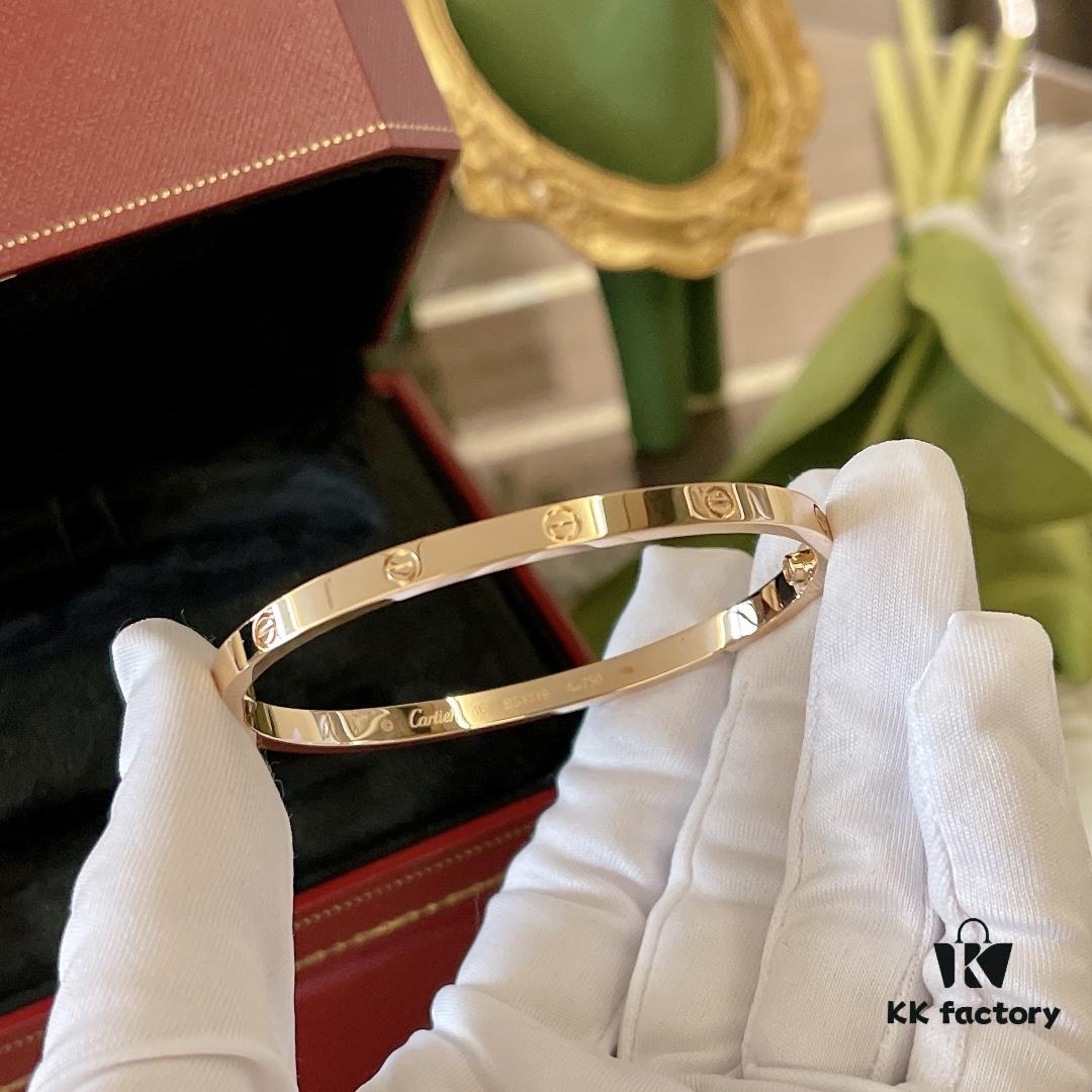 Screw Gold Mini Bracelet - Slim Screw Bracelet, Classic Versatile Style, ZP Version, Thick 18K Rose Gold Plated