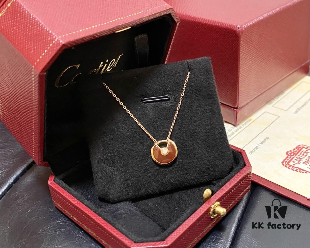 Vibrant Red Agate Necklace – Real Photos Showcasing Natural Bright Red Semi-Transparent Gemstone with Pure Luster and Fine Polish