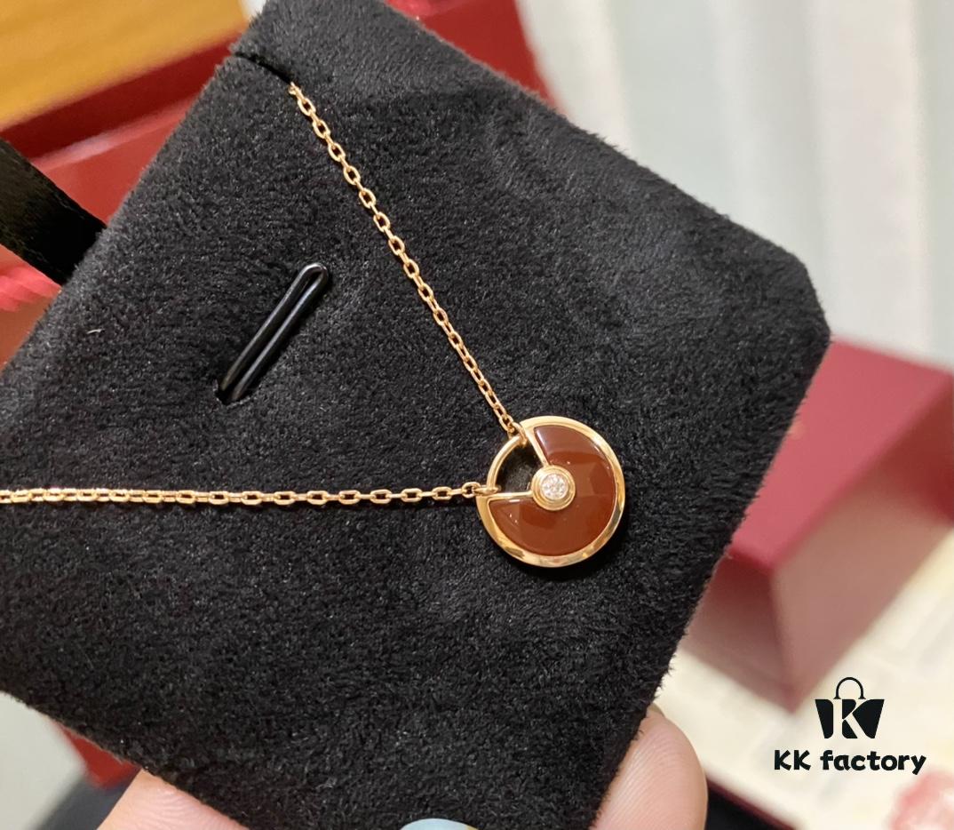 Vibrant Red Agate Necklace – Real Photos Showcasing Natural Bright Red Semi-Transparent Gemstone with Pure Luster and Fine Polish