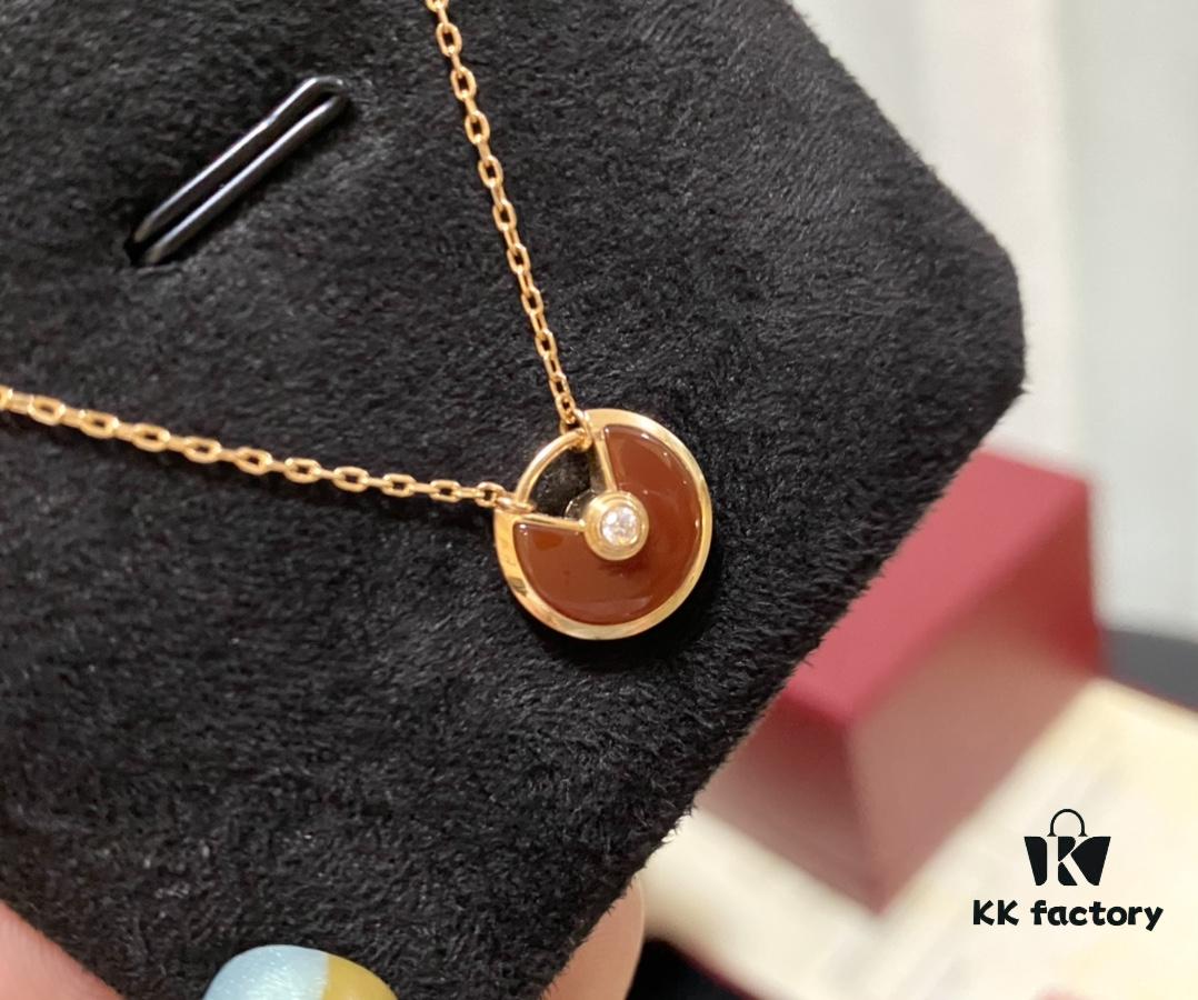 Vibrant Red Agate Necklace – Real Photos Showcasing Natural Bright Red Semi-Transparent Gemstone with Pure Luster and Fine Polish