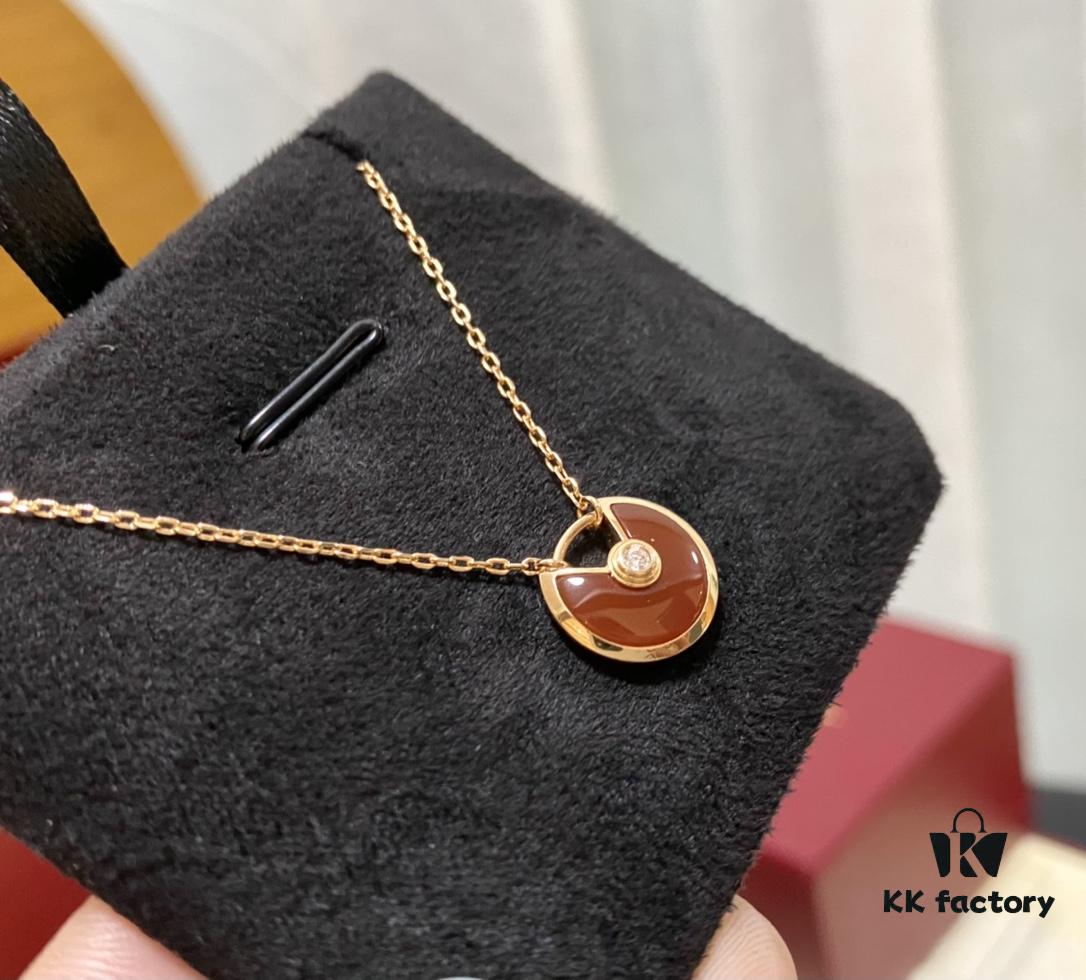 Vibrant Red Agate Necklace – Real Photos Showcasing Natural Bright Red Semi-Transparent Gemstone with Pure Luster and Fine Polish