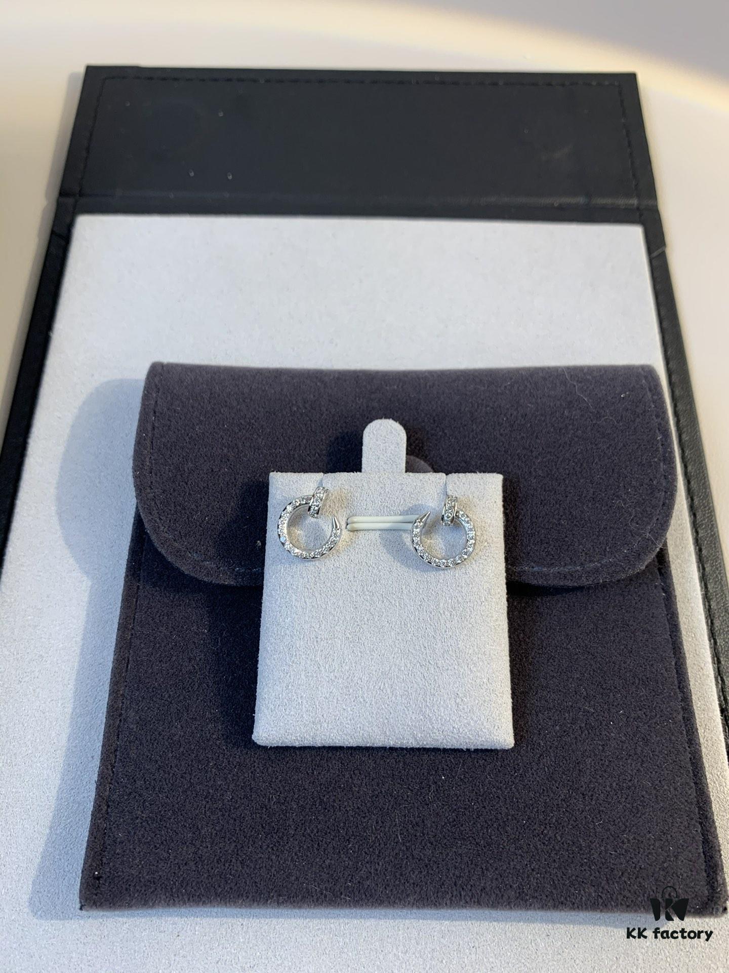 Cartier Love Collection Screw Bracelet Design Diamond Earrrings Mini Size