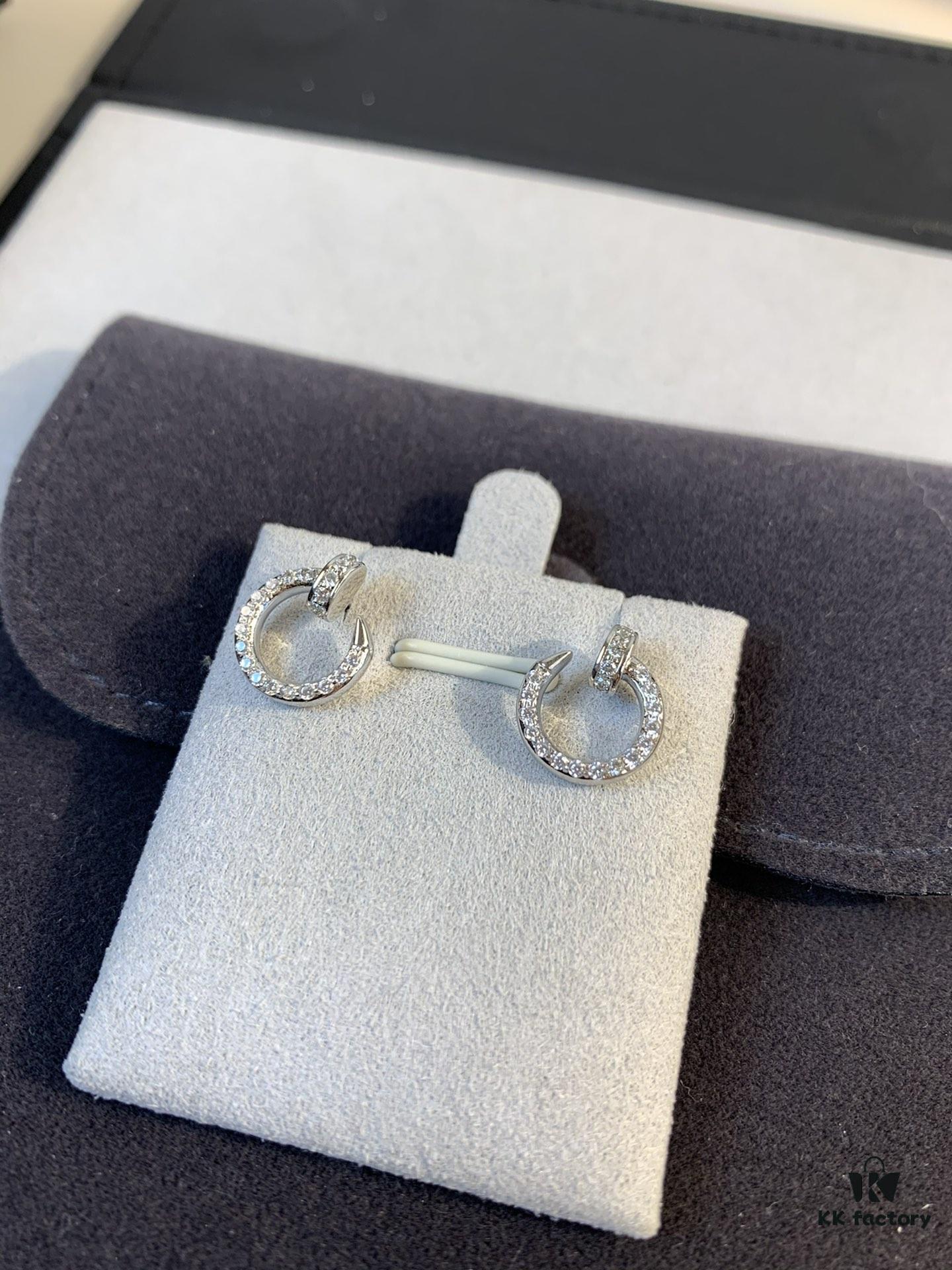 Cartier Love Collection Screw Bracelet Design Diamond Earrrings Mini Size