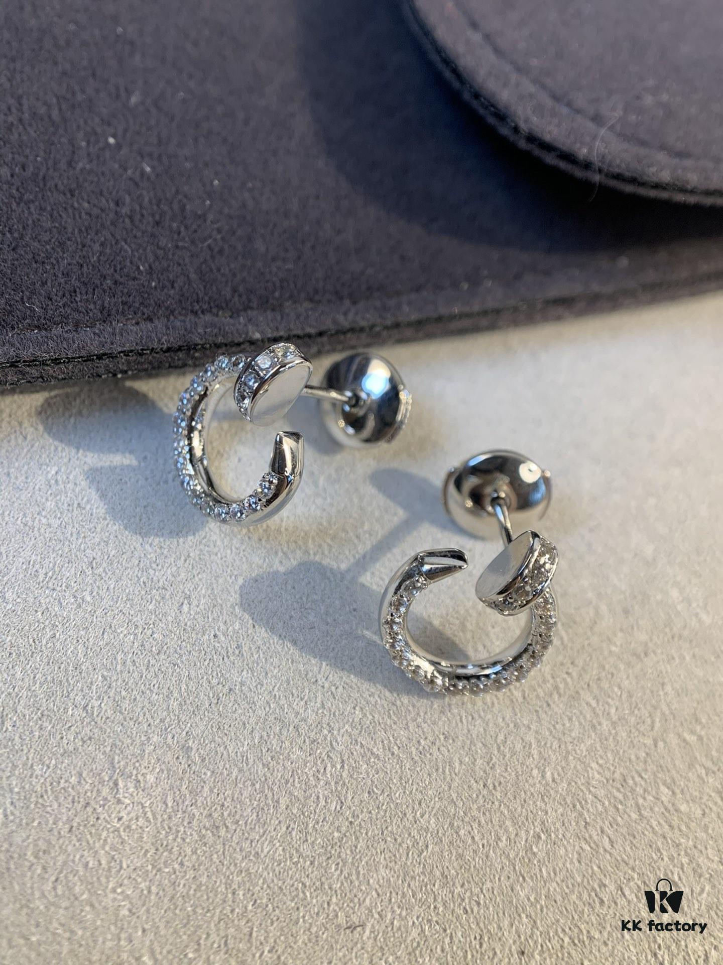 Cartier Love Collection Screw Bracelet Design Diamond Earrrings Mini Size