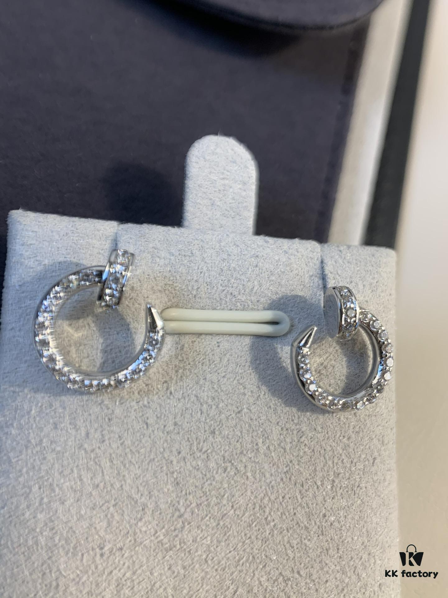 Cartier Love Collection Screw Bracelet Design Diamond Earrrings Mini Size