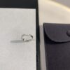 Cartier 3mm Sculpted Single Diamond Letter Ring