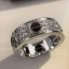 Cartier Full Diamond Love Black Screw Ring, Hand-set Diamonds, CNC Precision Carving Technology