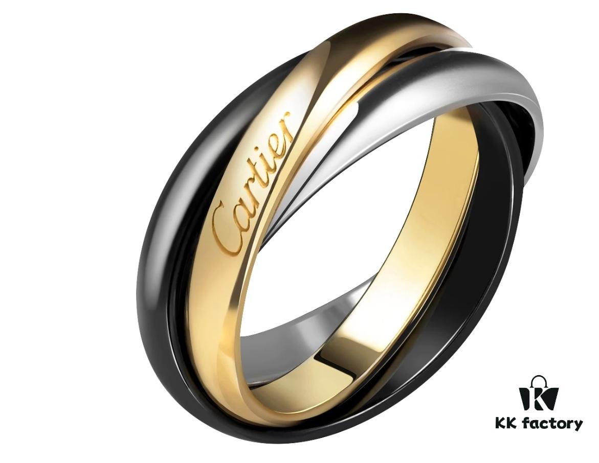 Cartier Black Ceramic Trinity Ring