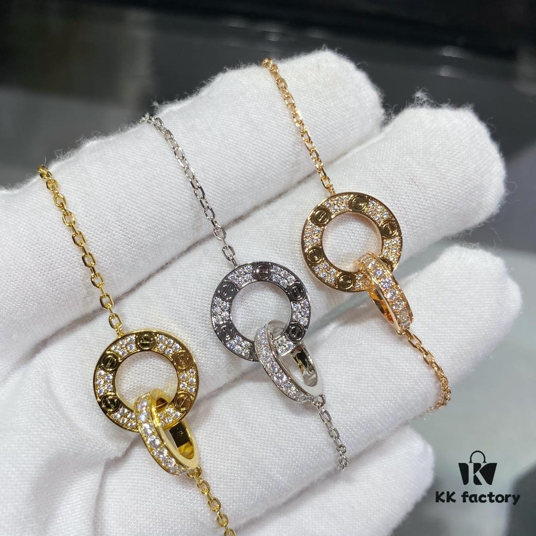 Cartier Round Flat Necklace Bracelet, LOVE Necklace Bracelet Collection Image 💕 CNC Version