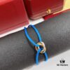 Cartier Three-Ring Tricolor 18K Lucky Red Braided Adjustable Bracelet