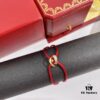 Cartier Trinity Three-Ring Multicolor 18K Gold Adjustable Lucky Red String Bracelet