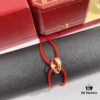 Cartier Trinity Three-Ring Multicolor 18K Gold Adjustable Lucky Red String Bracelet