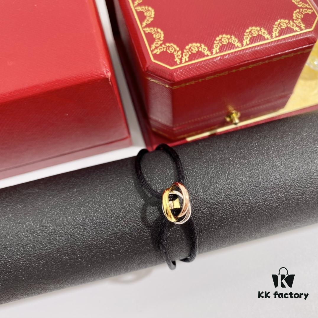 Cartier Trinity Three-Ring Lucky Red Adjustable Bracelet