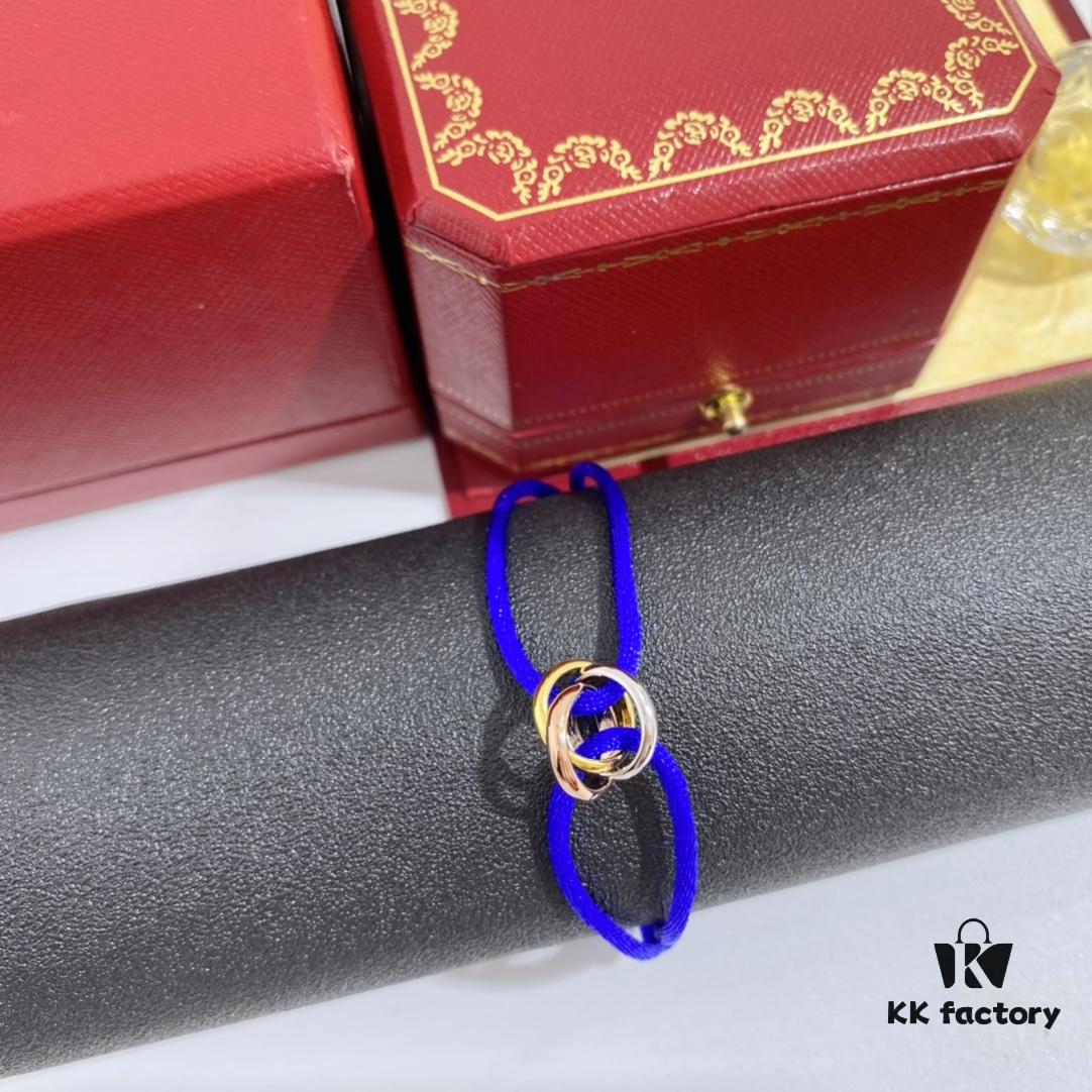 Cartier Trinity Three-Ring Lucky Red Adjustable Bracelet