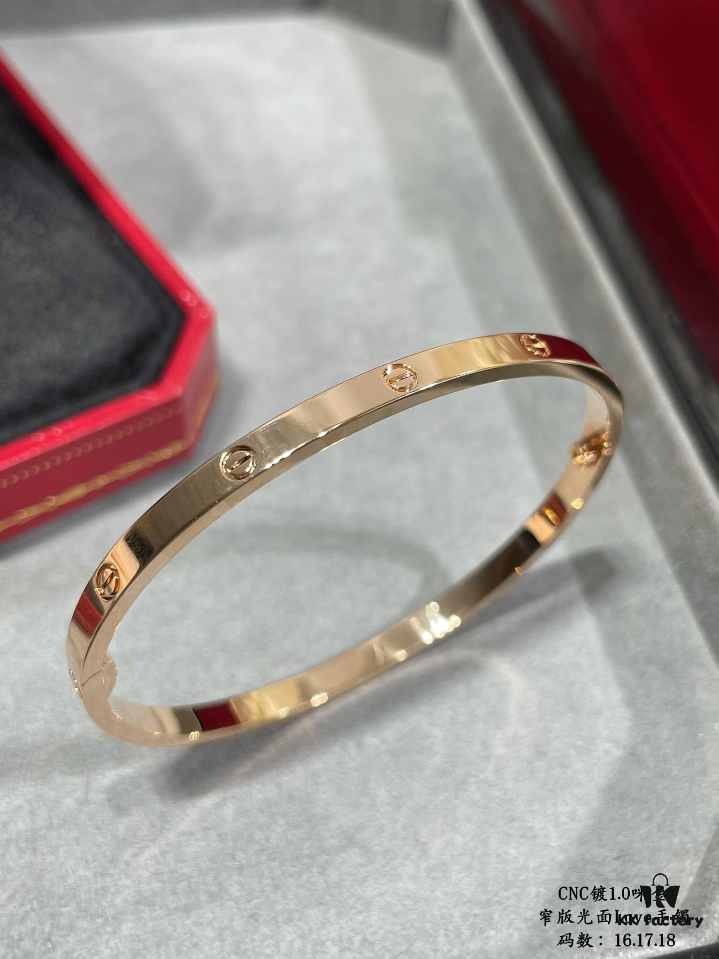 CNC High-End Cartier Narrow Smooth LOVE Bracelet
