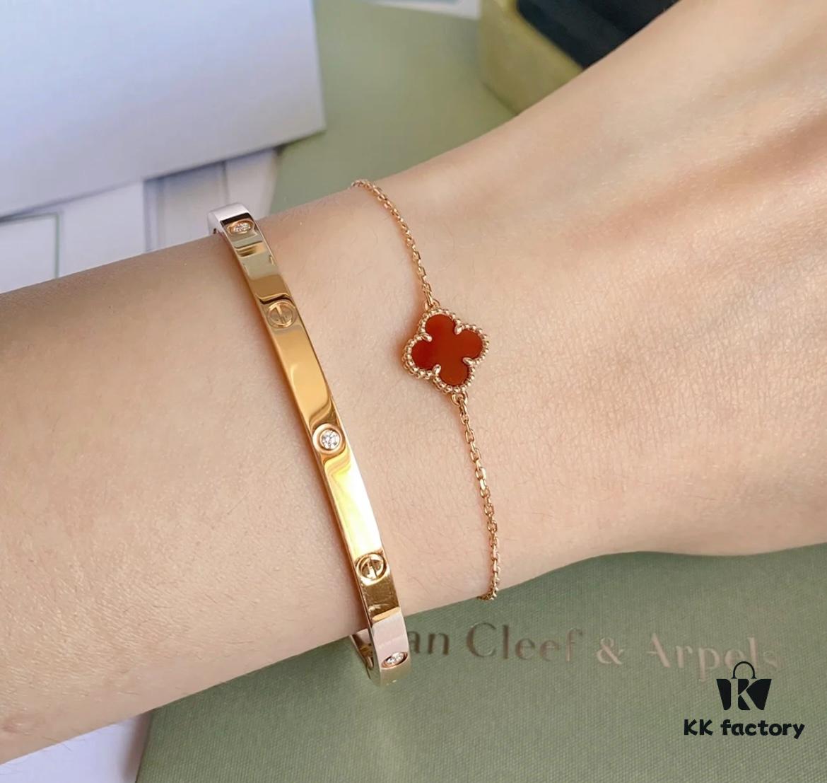 CNC High-End Custom Cartier Narrow Six-Diamond LOVE Bracelet, Advanced Craftsmanship with Polished Settings, Screw-Opening Design