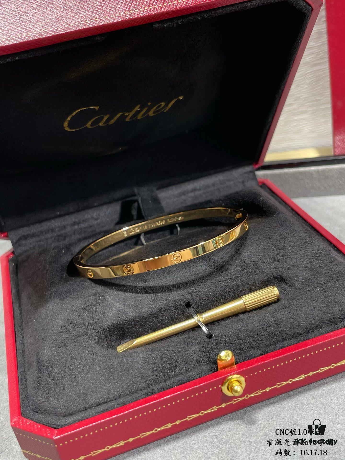 CNC High-End Cartier Narrow Smooth LOVE Bracelet
