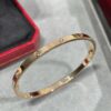 CNC High-End Custom Cartier Narrow Six-Diamond LOVE Bracelet, Advanced Craftsmanship with Polished Settings, Screw-Opening Design