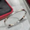 CNC High-End Custom Cartier Narrow Six-Diamond LOVE Bracelet, Advanced Craftsmanship with Polished Settings, Screw-Opening Design