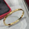 CNC High-End Custom Cartier Narrow Six-Diamond LOVE Bracelet, Advanced Craftsmanship with Polished Settings, Screw-Opening Design