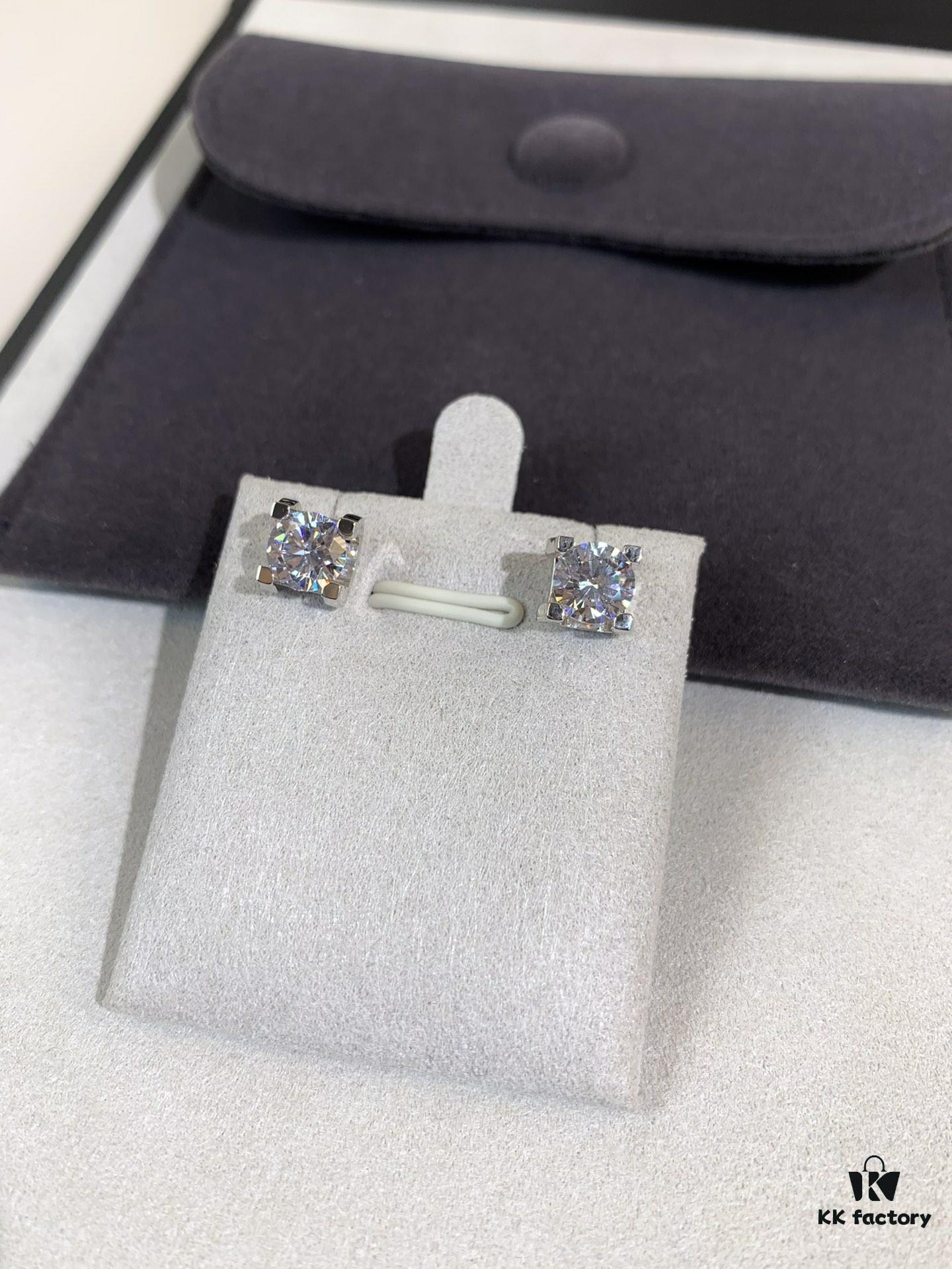 Cartier-style Bull Head Diamond Stud Earrings, Top-tier CNC Craftsmanship