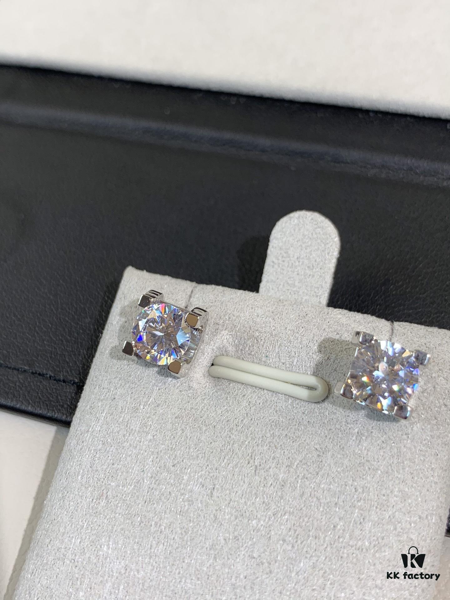 Cartier-style Bull Head Diamond Stud Earrings, Top-tier CNC Craftsmanship