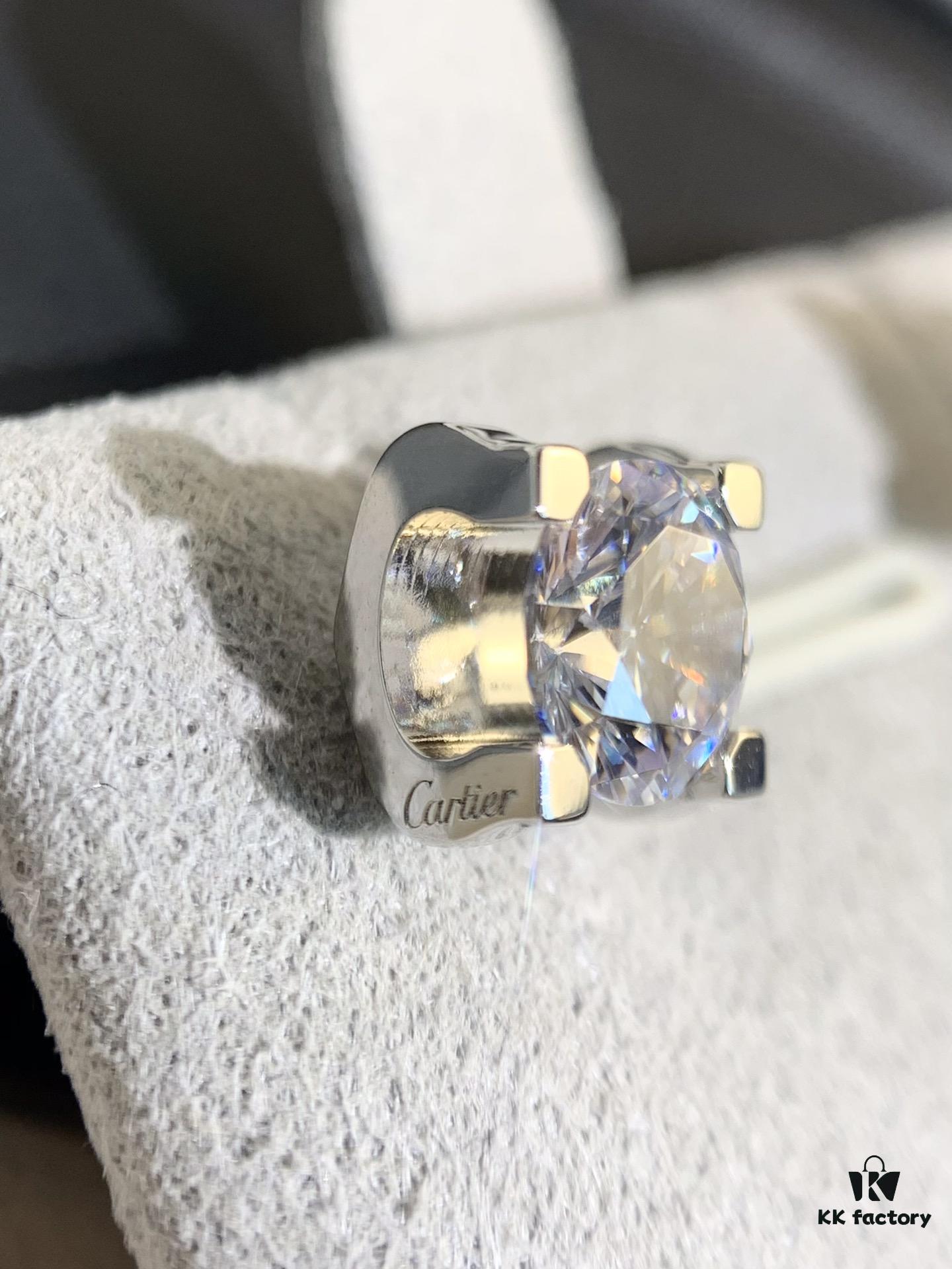 Cartier-style Bull Head Diamond Stud Earrings, Top-tier CNC Craftsmanship