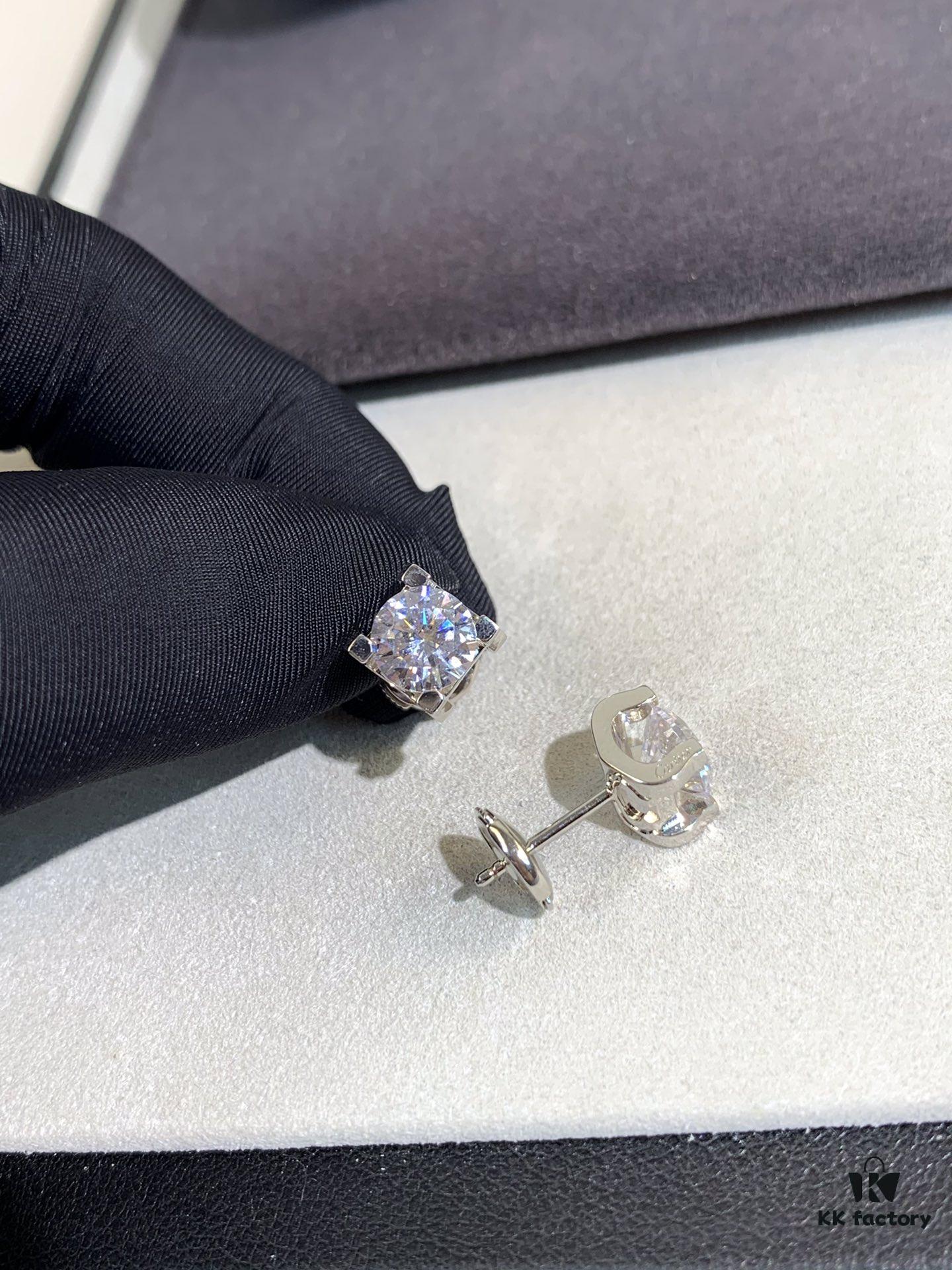 Cartier-style Bull Head Diamond Stud Earrings, Top-tier CNC Craftsmanship