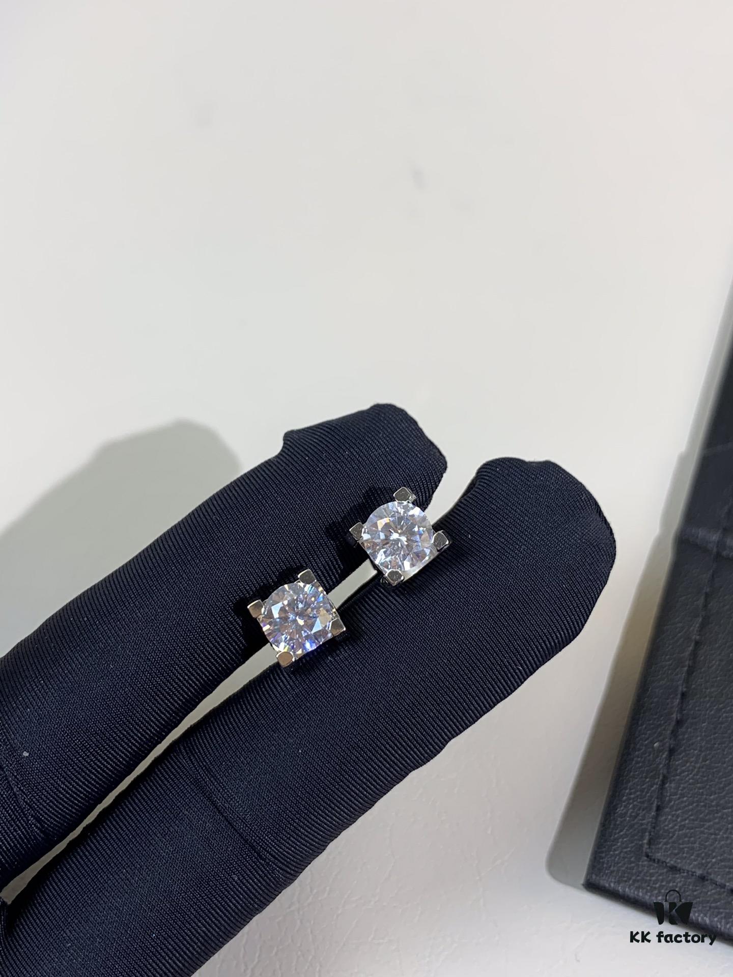 Cartier-style Bull Head Diamond Stud Earrings, Top-tier CNC Craftsmanship