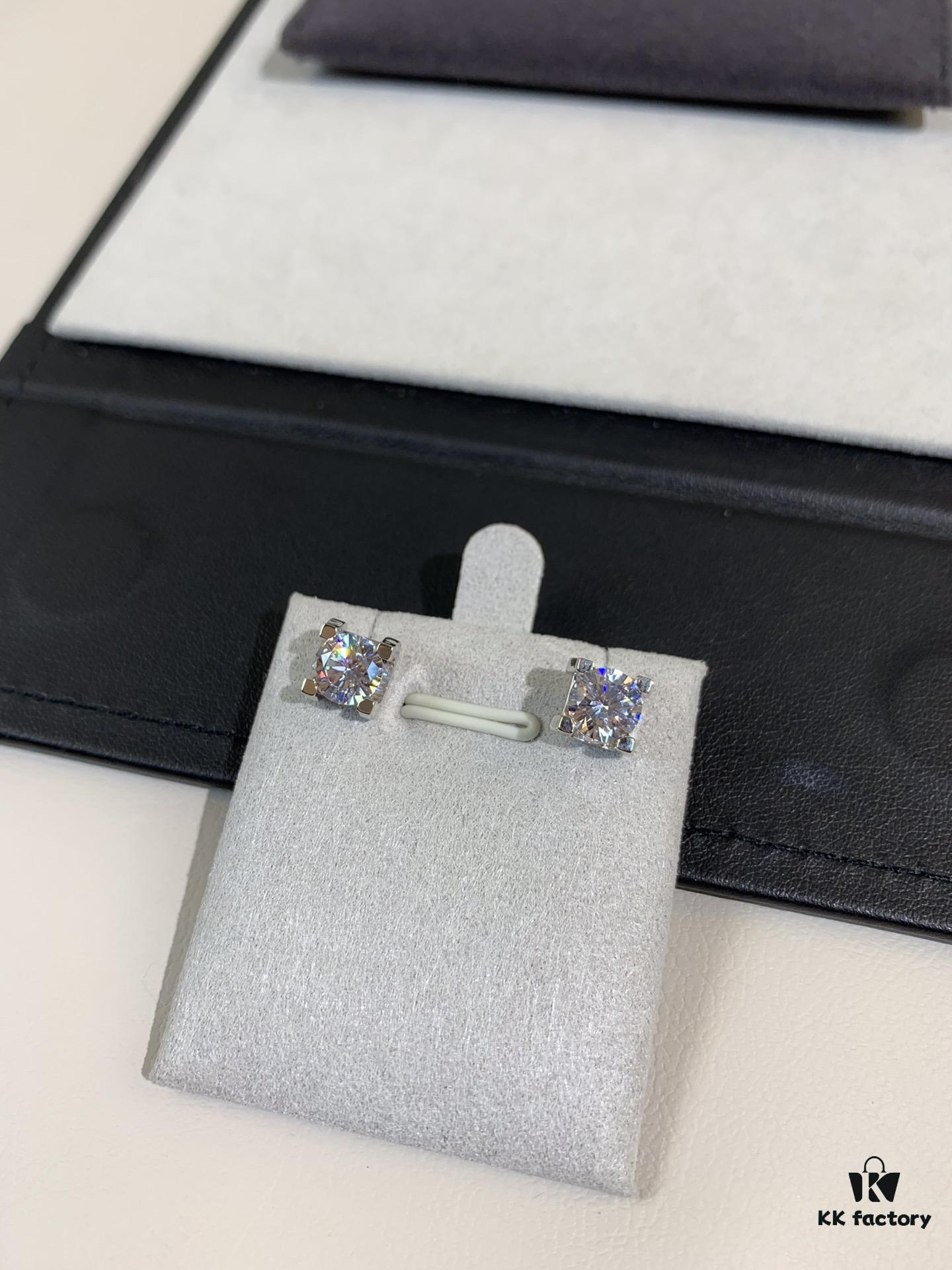 Cartier-style Bull Head Diamond Stud Earrings, Top-tier CNC Craftsmanship